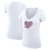 NHL White Florida Panthers G-III 4Her by Carl Banks Women's Super-Slim Fit Lightweight Heart V-Neck T-Shirt
