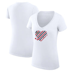NHL White Florida Panthers G-III 4Her by Carl Banks Women's Super-Slim Fit Lightweight Heart V-Neck T-Shirt