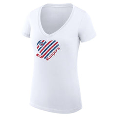 NHL White New York Rangers G-III 4Her by Carl Banks Women's Super-Slim Fit Lightweight Heart V-Neck T-Shirt