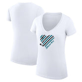 NHL White San Jose Sharks G-III 4Her by Carl Banks Women's Super-Slim Fit Lightweight Heart V-Neck T-Shirt