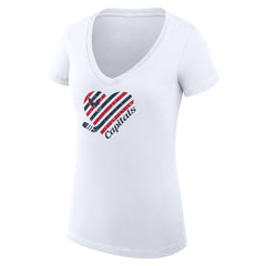 NHL White Washington Capitals G-III 4Her by Carl Banks Women's Super-Slim Fit Lightweight Heart V-Neck T-Shirt