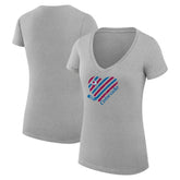 NHL Heather Gray Colorado Avalanche G-III 4Her by Carl Banks Women's Super-Slim Fit Lightweight Heart V-Neck T-Shirt