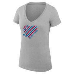 NHL Heather Gray Colorado Avalanche G-III 4Her by Carl Banks Women's Super-Slim Fit Lightweight Heart V-Neck T-Shirt