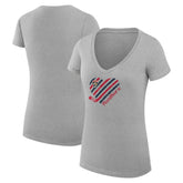 NHL Heather Gray Florida Panthers G-III 4Her by Carl Banks Women's Super-Slim Fit Lightweight Heart V-Neck T-Shirt
