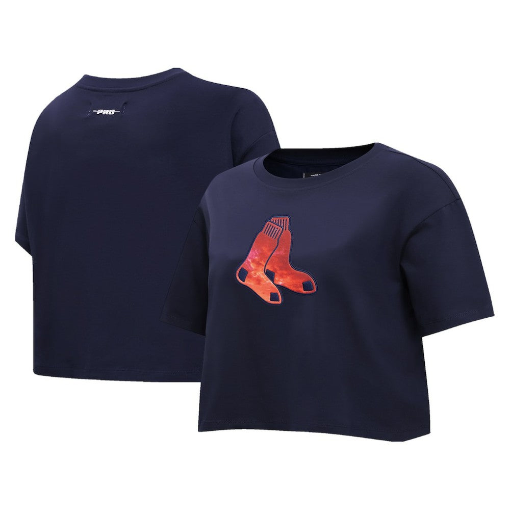 MLB Boston Red Sox Pro Standard Women's Painted Sky Boxy Cropped T-Shirt