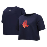 MLB Boston Red Sox Pro Standard Women's Painted Sky Boxy Cropped T-Shirt