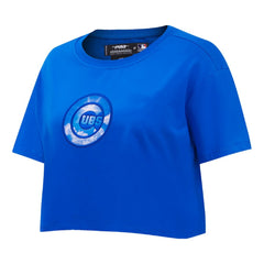 MLB Chicago Cubs Pro Standard Women's Painted Sky Boxy Cropped T-Shirt