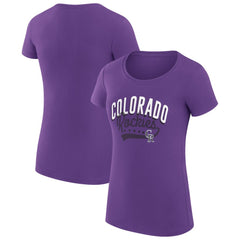 MLB Colorado Rockies G-III 4Her by Carl Banks Women's Super-Slim Fit Lightweight Filigree Team T-Shirt