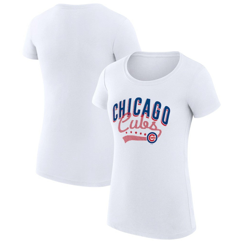 MLB Chicago Cubs G-III 4Her by Carl Banks Women's Super-Slim Fit Lightweight Filigree Team T-Shirt