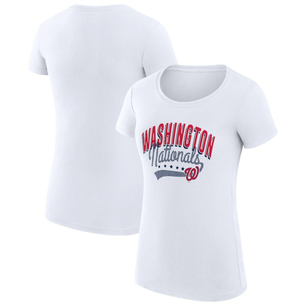 MLB Washington Nationals G-III 4Her by Carl Banks Women's Super-Slim Fit Lightweight Filigree Team T-Shirt