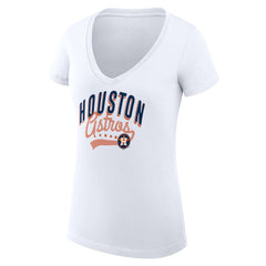 MLB Houston Astros G-III 4Her by Carl Banks Women's Super-Slim Fit Lightweight Filigree Team V-Neck T-Shirt