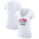 MLB St. Louis Cardinals G-III 4Her by Carl Banks Women's Super-Slim Fit Lightweight Filigree Team V-Neck T-Shirt
