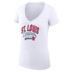 MLB St. Louis Cardinals G-III 4Her by Carl Banks Women's Super-Slim Fit Lightweight Filigree Team V-Neck T-Shirt