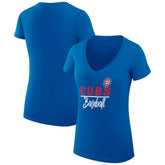 MLB Chicago Cubs G-III 4Her by Carl Banks Women's Super-Slim Fit Lightweight Team Graphic V-Neck T-Shirt