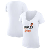 MLB Baltimore Orioles G-III 4Her by Carl Banks Women's Super-Slim Fit Lightweight Team Graphic V-Neck T-Shirt