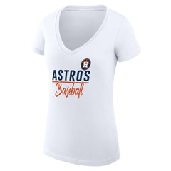 MLB Houston Astros G-III 4Her by Carl Banks Women's Super-Slim Fit Lightweight Team Graphic V-Neck T-Shirt