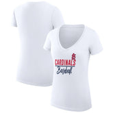MLB St. Louis Cardinals G-III 4Her by Carl Banks Women's Super-Slim Fit Lightweight Team Graphic V-Neck T-Shirt