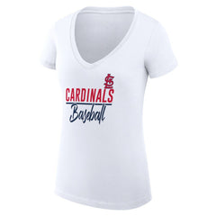 MLB St. Louis Cardinals G-III 4Her by Carl Banks Women's Super-Slim Fit Lightweight Team Graphic V-Neck T-Shirt