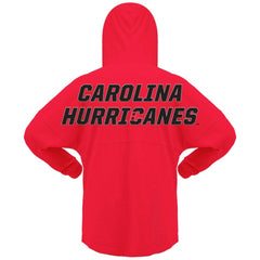 NHL Red Carolina Hurricanes Fanatics Women's Jersey Lace-Up V-Neck Long Sleeve Hoodie T-Shirt