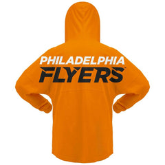 NHL Orange Philadelphia Flyers Fanatics Women's Jersey Lace-Up V-Neck Long Sleeve Hoodie T-Shirt
