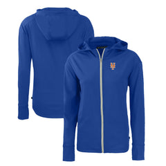 MLB New York Mets Cutter & Buck Women's Daybreak Eco Recycled Full-Zip Hoodie