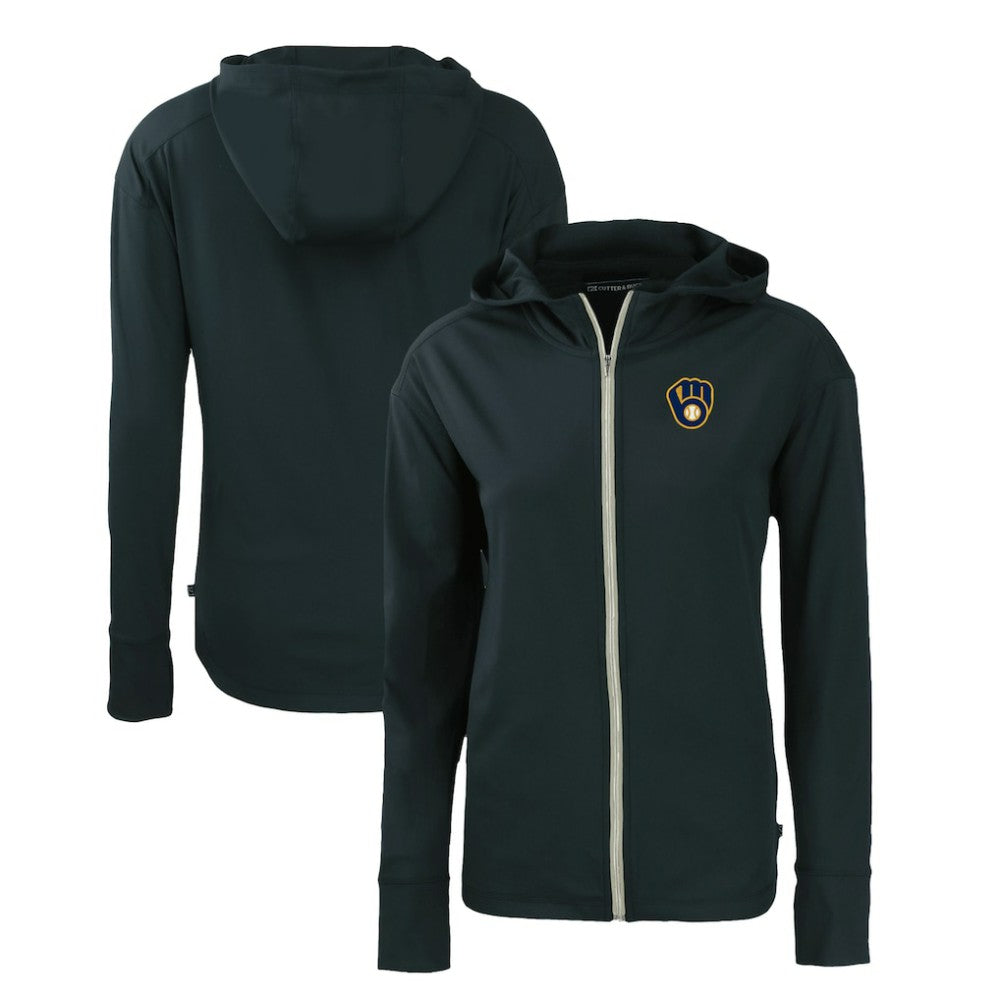 MLB Milwaukee Brewers Cutter & Buck Women's Daybreak Eco Recycled Full-Zip Hoodie
