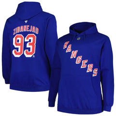 NHL Blue Mika Zibanejad New York Rangers Profile Big & Tall Name & Number Pullover Hoodie
