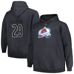 NHL Charcoal Nathan MacKinnon Colorado Avalanche Profile Big & Tall Name & Number Pullover Hoodie