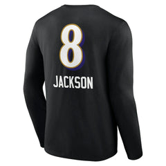 Lamar Jackson Team Wordmark Long Sleeve T-Shirt - Baltimore Ravens