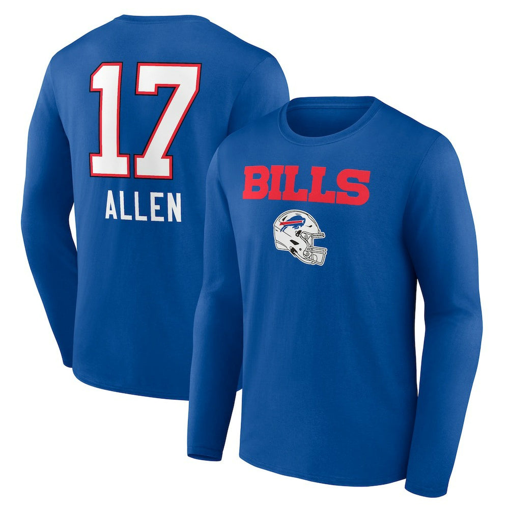 Josh Allen Team Wordmark Long Sleeve T-Shirt - Buffalo Bills