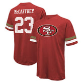 Christian McCaffrey Majestic Threads Name & Number Oversized Fit T-Shirt - San Francisco 49ers