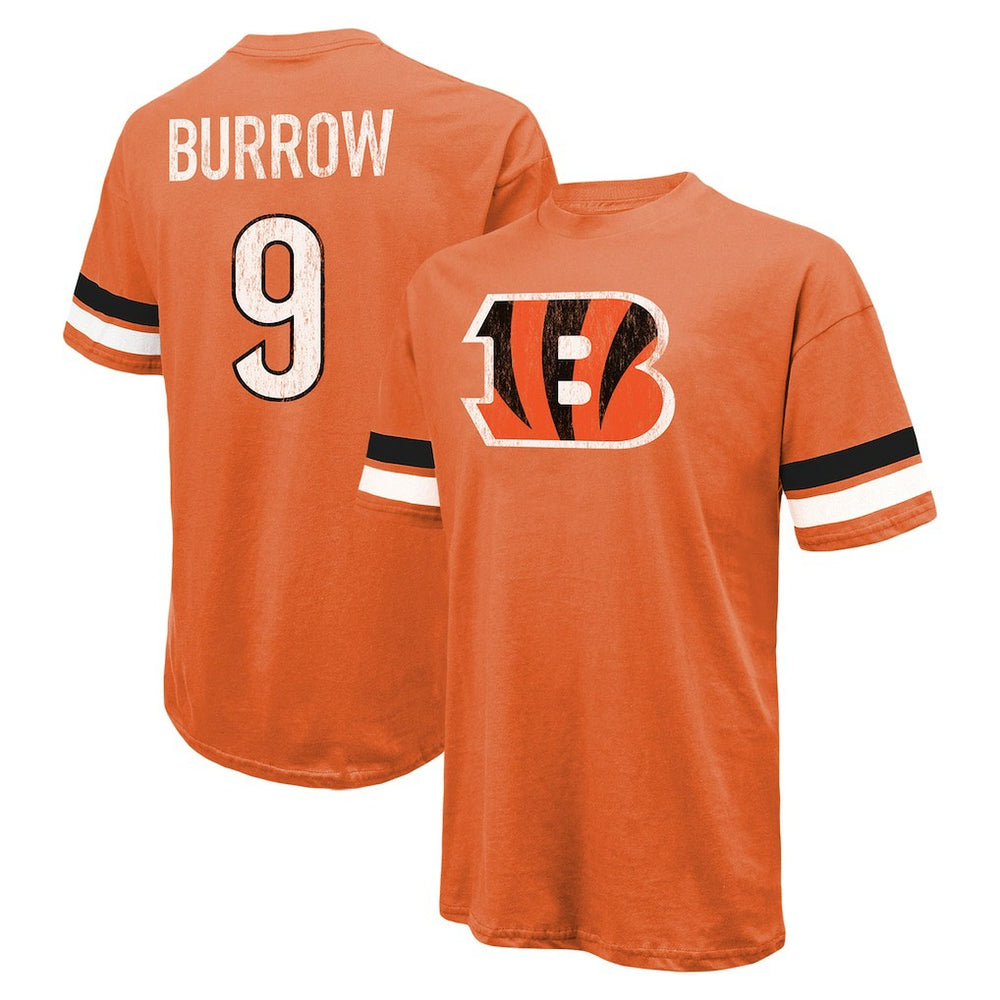 Joe Burrow Majestic Threads Name & Number Oversize Fit T-Shirt - Cincinnati Bengals
