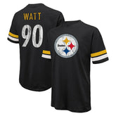 T.J. Watt Majestic Threads Name & Number Oversize Fit T-Shirt - Pittsburgh Steelers