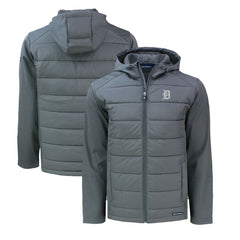 MLB Detroit Tigers Cutter & Buck Big & Tall Evoke Hybrid Eco Softshell Recycled Full-Zip Hoodie