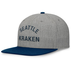 NHL Heather Gray Seattle Kraken Fanatics Elements Flat Brim Leather Strapback Hat