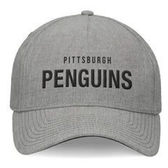 NHL Heather Gray Pittsburgh Penguins Fanatics Elements A-Frame Leather Strapback Hat