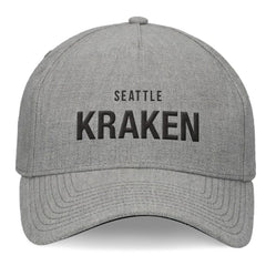NHL Heather Gray Seattle Kraken Fanatics Elements A-Frame Leather Strapback Hat