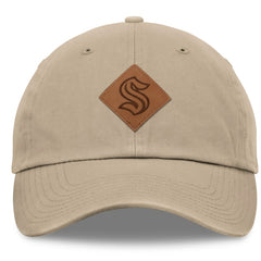 NHL Khaki Seattle Kraken Fanatics Elements Unstructured Patch Leather Strapback Hat