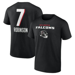 Bijan Robinson Team Wordmark Name & Number T-Shirt - Atlanta Falcons