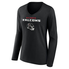 Bijan Robinson Women's Team Wordmark Name & Number Long Sleeve V-Neck T-Shirt - Atlanta Falcons