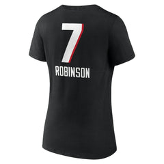 Bijan Robinson Women's Team Wordmark Name & Number V-Neck T-Shirt - Atlanta Falcons