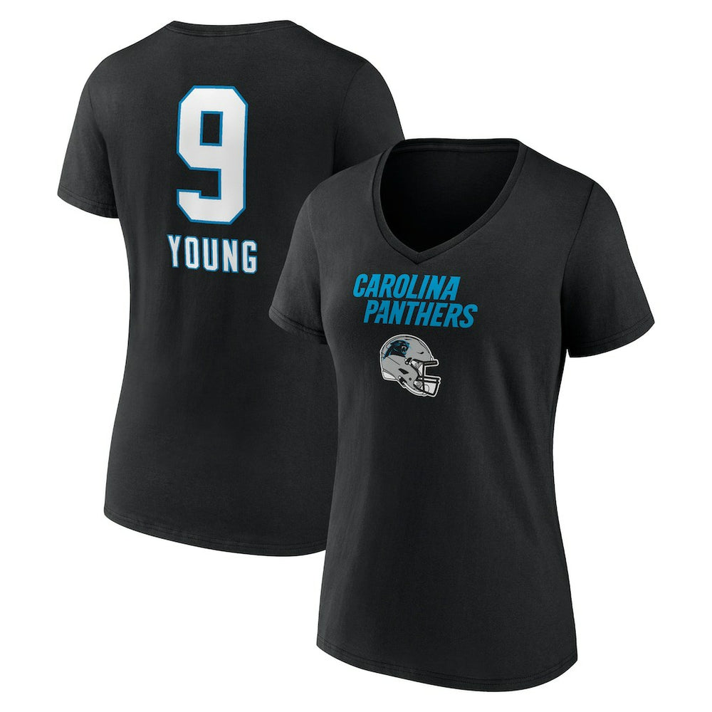 Bryce Young Women's Team Wordmark Name & Number V-Neck T-Shirt - Carolina Panthers