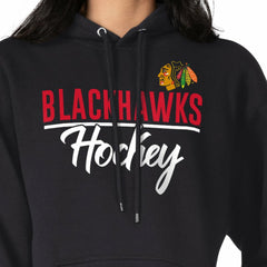 NHL Black Chicago Blackhawks G-III 4Her by Carl Banks Women's Team Sport Tri-Blend Fleece Hoodie