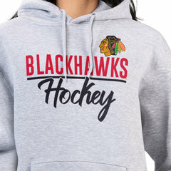NHL Heather Gray Chicago Blackhawks G-III 4Her by Carl Banks Women's Team Sport Tri-Blend Fleece Hoodie