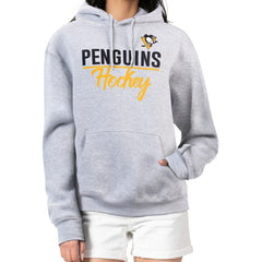 NHL Heather Gray Pittsburgh Penguins G-III 4Her by Carl Banks Women's Team Sport Tri-Blend Fleece Hoodie