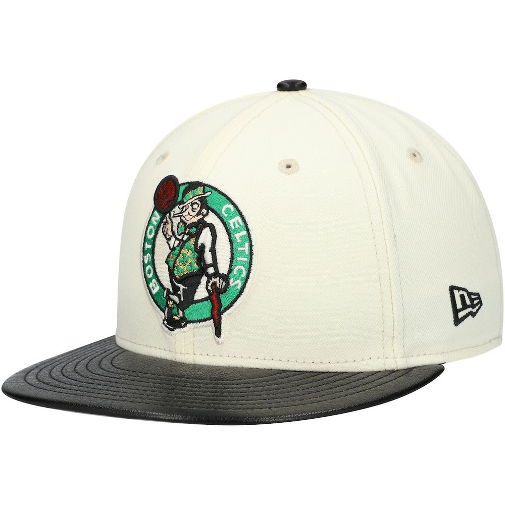 NBA Boston Celtics Faux Leather Visor Two-Tone 59FIFTY Fitted Hat