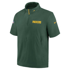 2024 Sideline Coach Short Sleeve Half-Zip Hoodie Jacket - Green Bay Packers