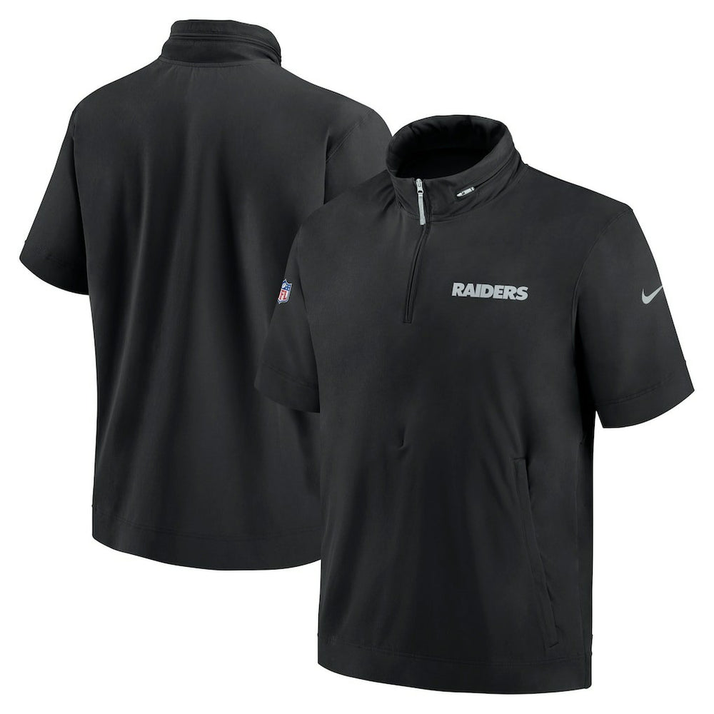 2024 Sideline Coach Short Sleeve Half-Zip Hoodie Jacket - Las Vegas Raiders