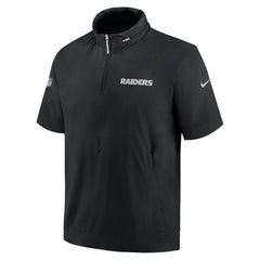 2024 Sideline Coach Short Sleeve Half-Zip Hoodie Jacket - Las Vegas Raiders