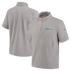 2024 Sideline Coach Short Sleeve Half-Zip Hoodie Jacket - Miami Dolphins